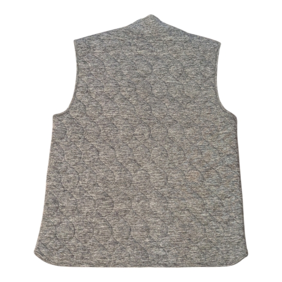 Banana Republic Quilted Brush Gray Heathered Zip Front Vest Pockets Men's Large - Picture 8 of 8
